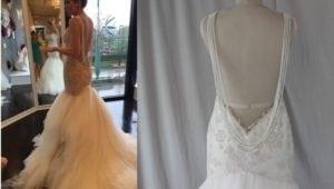 Backless Custom Wedding Dress inspired by a Galia Lahav design