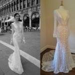 Custom long sleeve lace wedding Gown inspired by Inbal Dror