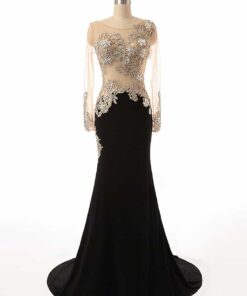 Black and nude colored pageant evening gowns by Darius Cordell