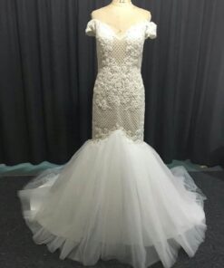 Style#Sun  Offtheshoulderfit and flareweddingdressbyDariusCordell