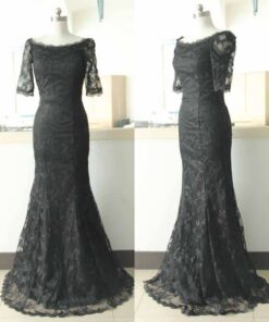 style#ShortsleeveblackmotherofthebrideeveninggownsbyDariusCordell