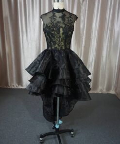 Style#ALS . CapSleeveblacklacecocktailformaldressbyDariusCordell