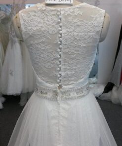 Style#FA IMP Sheerlacebackofa linebridaldressfromDariusCordellCoutureFashionDesigns