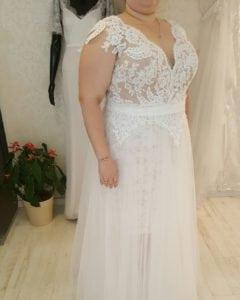 Style #1415 - Plus size bridal dresses with sheer lace bodice