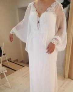 Style #41c8 - Doleman sleeve plus size wedding dresses