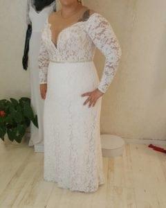 Style #6dbf - Long Sleeve Lace wedding dresses for plus size brides