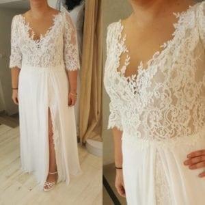 Style #78c1 - Elbow length sleeve plus size bridal dresses -