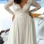 Style 101717 - Long sleeve plus size wedding gowns