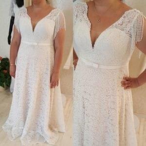 Style #d654 - Beaded fringe plus size wedding gowns
