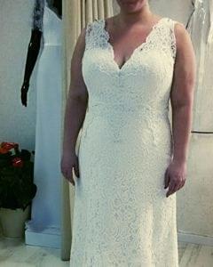 Style #e9f0 - v-neck plus size bridal gowns