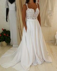 Style #fafb - Custom plus size wedding dresses with empire waist belt