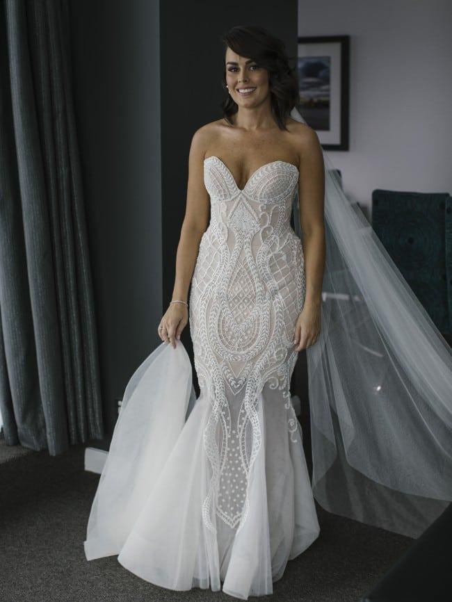 Couture wedding gowns with intricate detail and embroidery