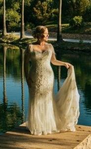 Flutter sleeve plus size wedding dress from The Darius Collection