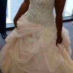 Plus size beaded drop waist wedding dress