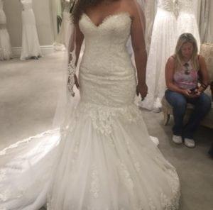 Plus size beaded lace wedding gowns