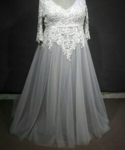 Silver platinum grey plus size wedding dresses from Darius Couture