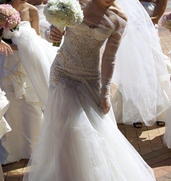 Sheer long sleeve bridal gowns