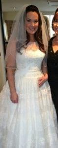 Plus Size Wedding Gown with Tiered a-line skirt