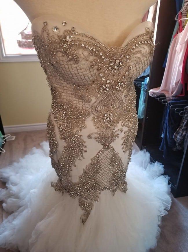 Rhinestone beaded wedding dresses from Darius Bridal