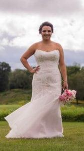 Strapless plus size lace bridal gown from Darius Couture