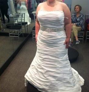 strapless plus size gathered wedding dresses