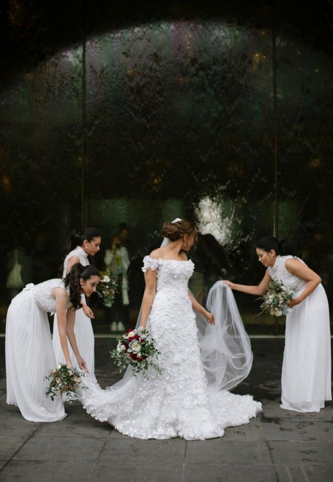 Flower bridal dresses for a beach wedding