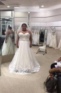 Strapless white plus size wedding dresses by Darius Cordell