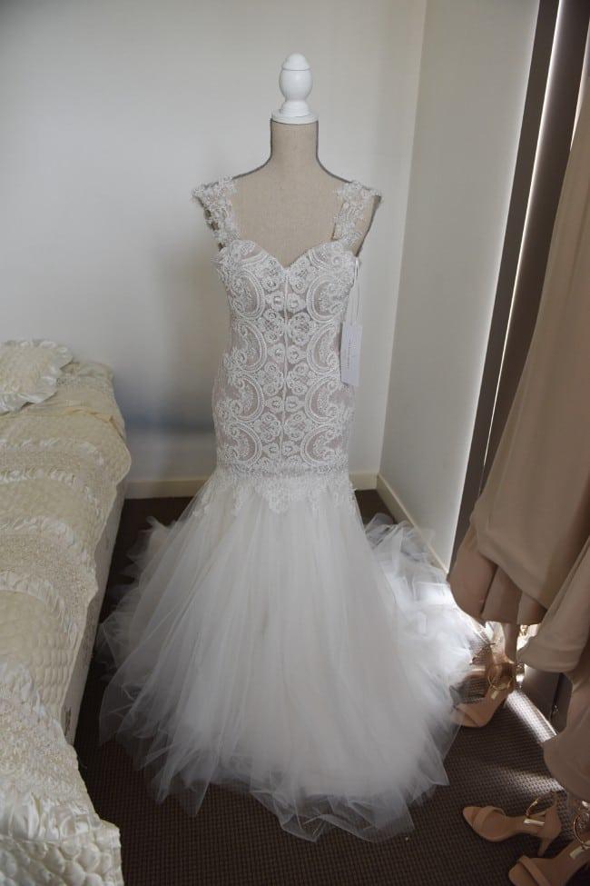 sleeveless lace wedding gown from Darius Bridal