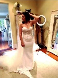 strapless wedding gown with embroidery from Darius Bridal