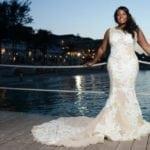sleeveless plus size wedding gown
