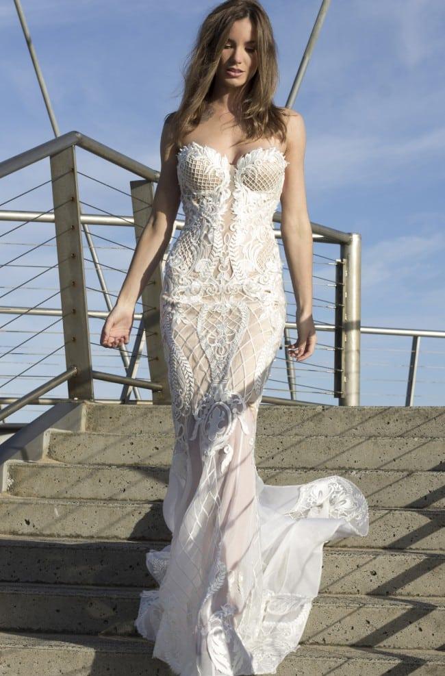 Two tone nude and ivory wedding dresses from Darius Bridal