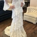 Haute couture long sleeve lace wedding gown