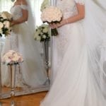 beaded off the shoulder designer wedding dress from Darius Bridal