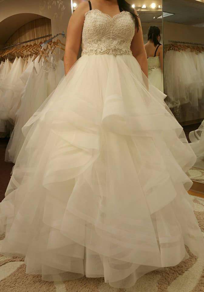 plus size pearl beaded wedding dress from Darius Bridal