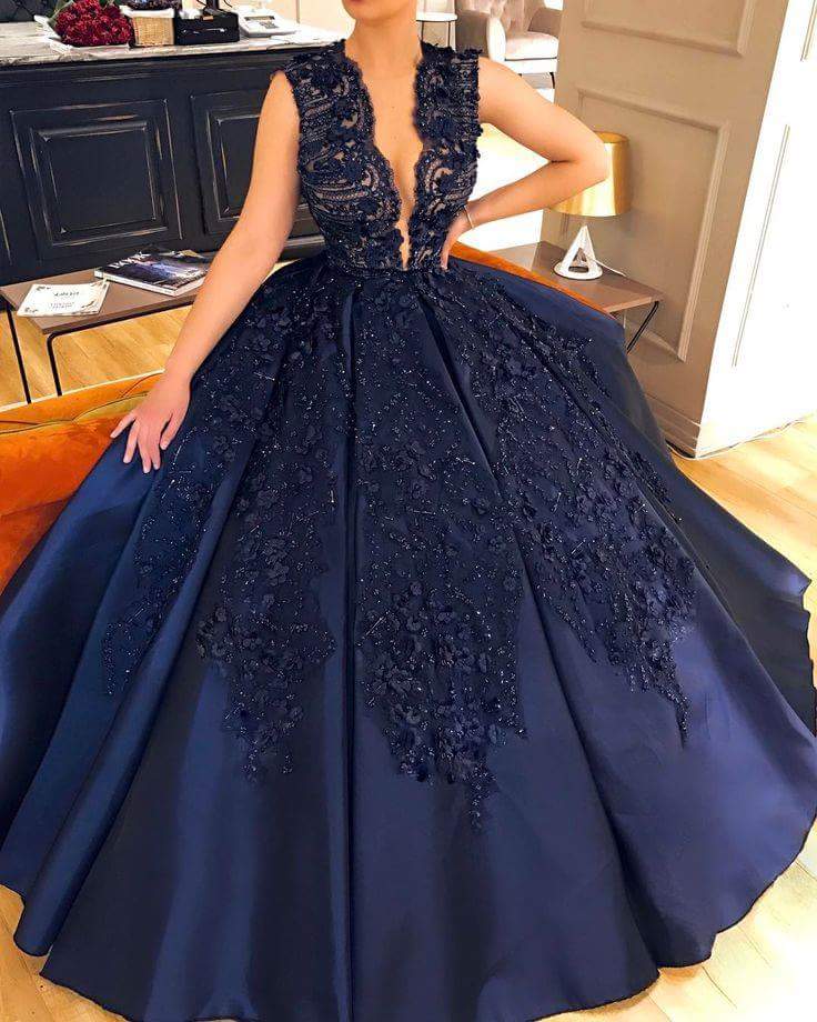 Beautiful blue formal ball gown from the Darius Collection