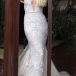 Deep v-neck bridal gowns from Darius Couture