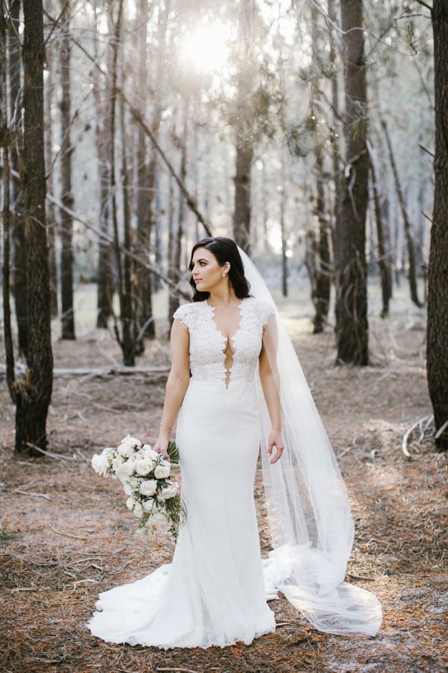 Short cap sleeve lace bridal gowns from Darius Couture