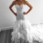 Strapless fit-n-flare wedding gown
