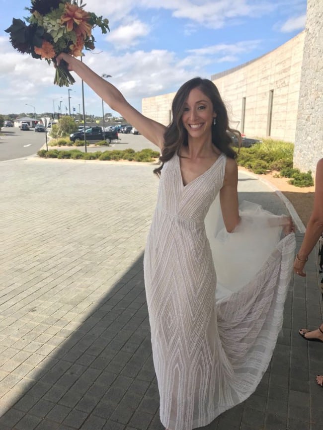 beaded v-neck bridal dress from The Darius Collection