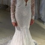ivory mermaid wedding dress with long sleeves from Darius bridal