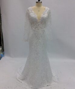 LS0180382 Long sleeve v-neck lace wedding gown from Darius Cordell
