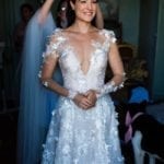 Long sleeve flower detail wedding gowns from Darius Bridal