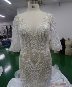 C2018-LAQ fit-and-flare plus size wedding gown from Darius Cordell