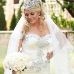 Rhinestone beaded plus size bridal gown from Darius Couture