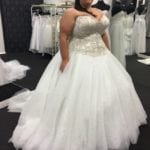 Strapless plus size beaded wedding gowns from Darius Cordell
