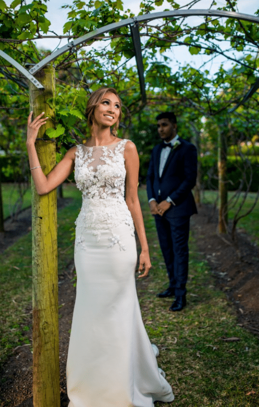 Sleeveless sheath wedding gown from Darius USA