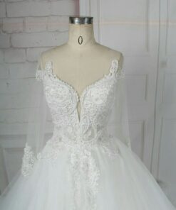 LB1101-2 Darius Cordell Sheer long sleeve bridal gown