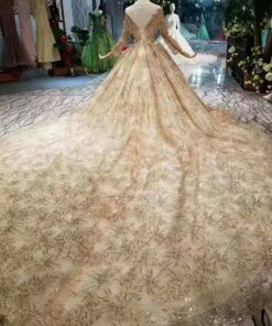 FB1202-2 Beaded wedding gown trains