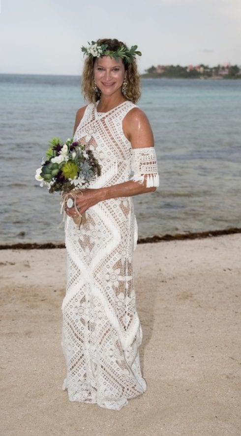halter beach wedding dress