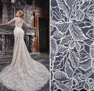 Replications of haute couture wedding dress laces